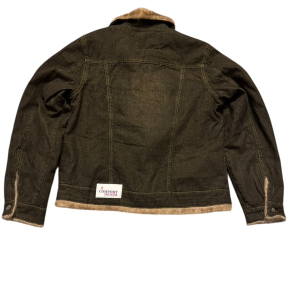 Comfort Denim Brown Denim Jacket with Faux Fur Trim Size XL Made In Pakistan. - Picture 10 of 13